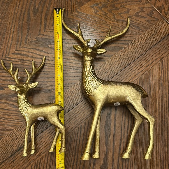 Christmas Gold Metal Deer set new - Picture 13 of 14